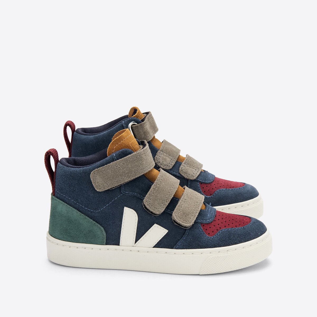 Kids Small V-10 Mid Suede High Top Trainers with Touch ’n’ Close Fastening