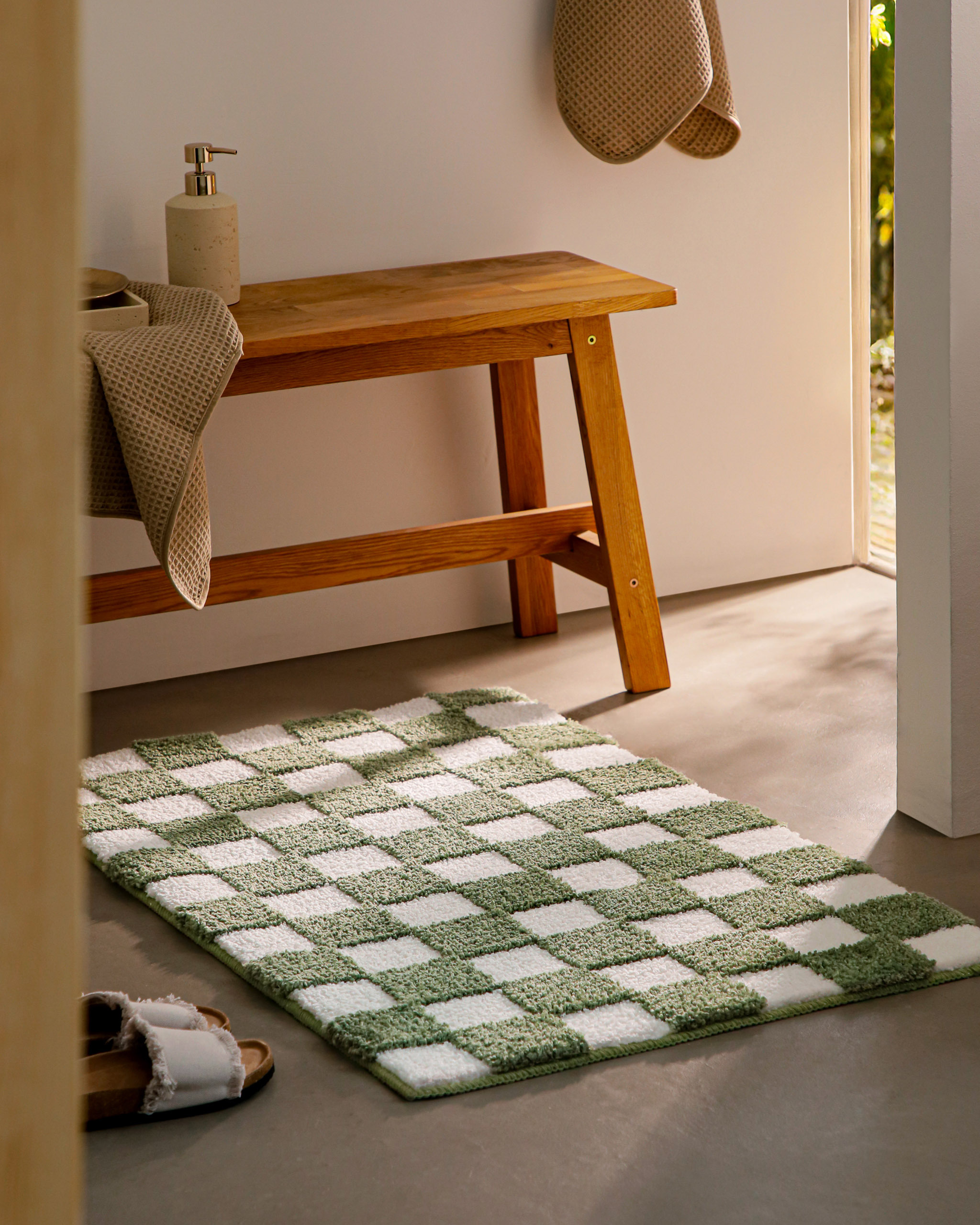 Tapis de bain, design damier en relief , Bobbi, WECON HOME