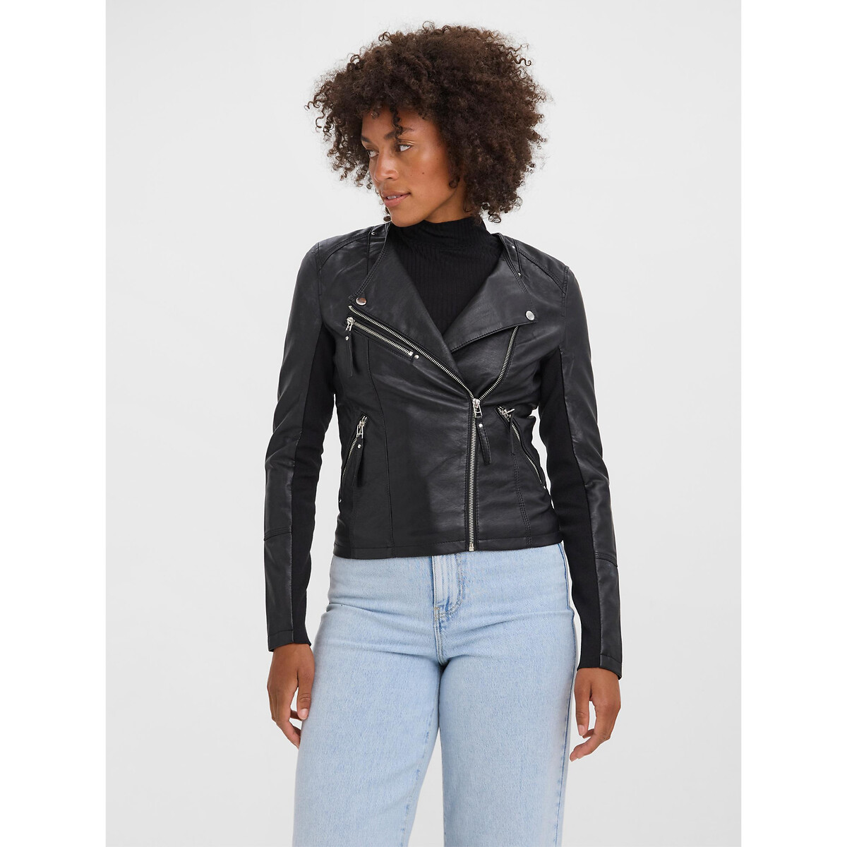 leather jacket black Vero Moda | La Redoute