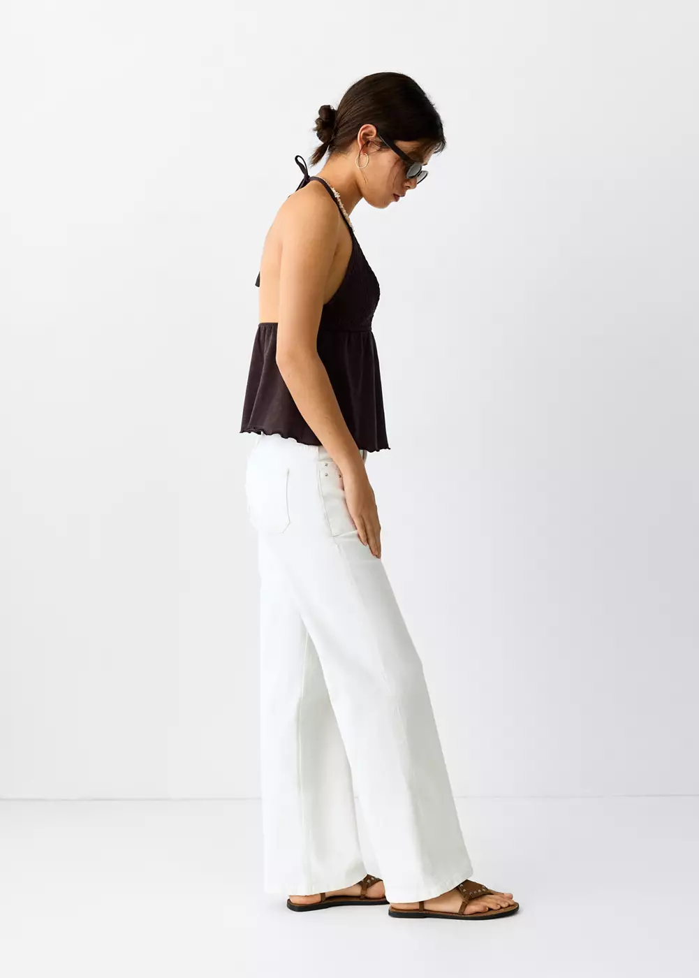Jean taille basse à clous, MANGO TEEN