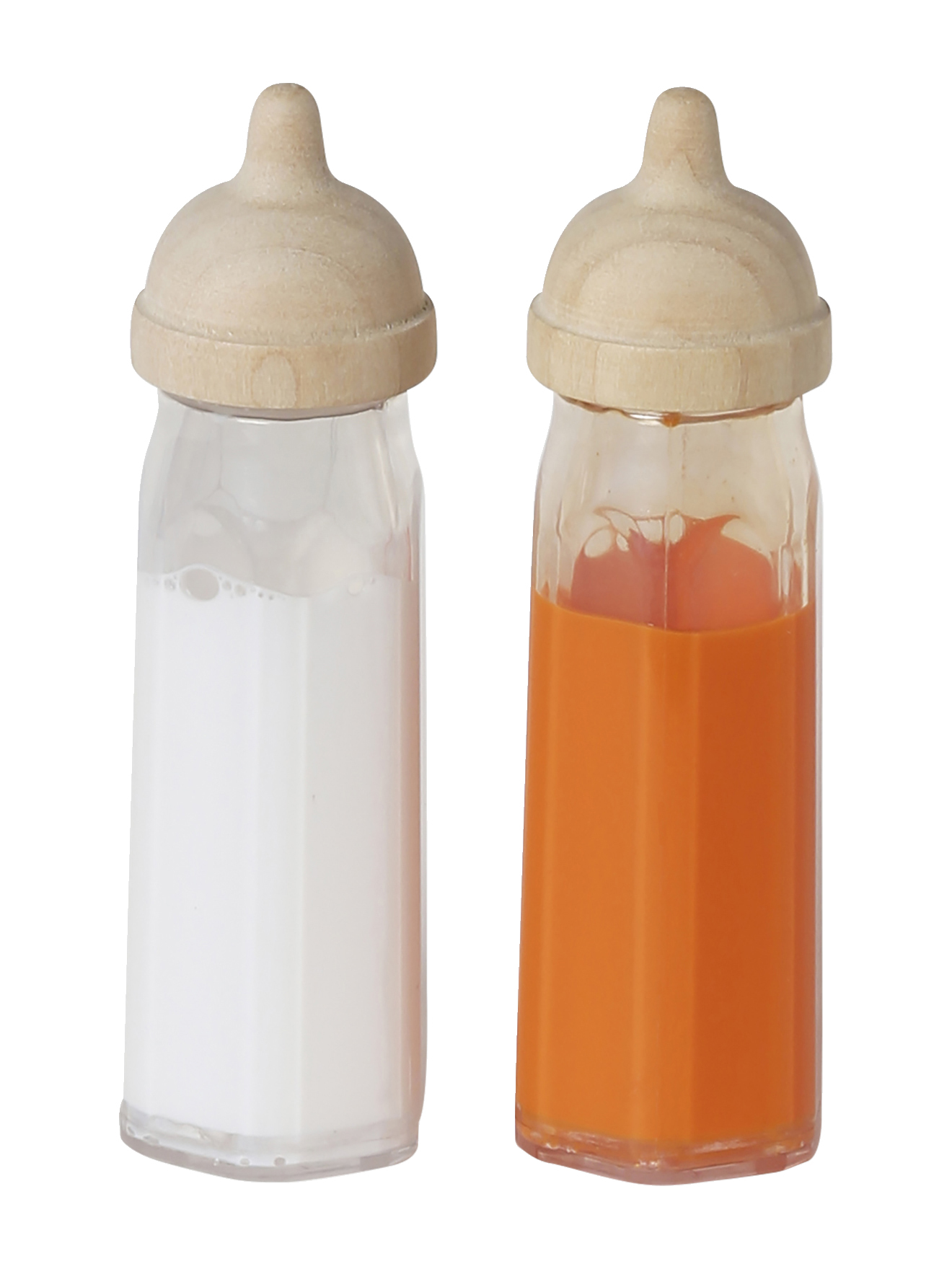 Lot de 2 biberons magiques pour poupon en bois FSC®, VERTBAUDET