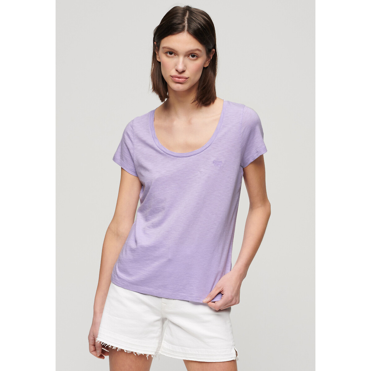 T-shirt flammé col rond logo brodé , SUPERDRY