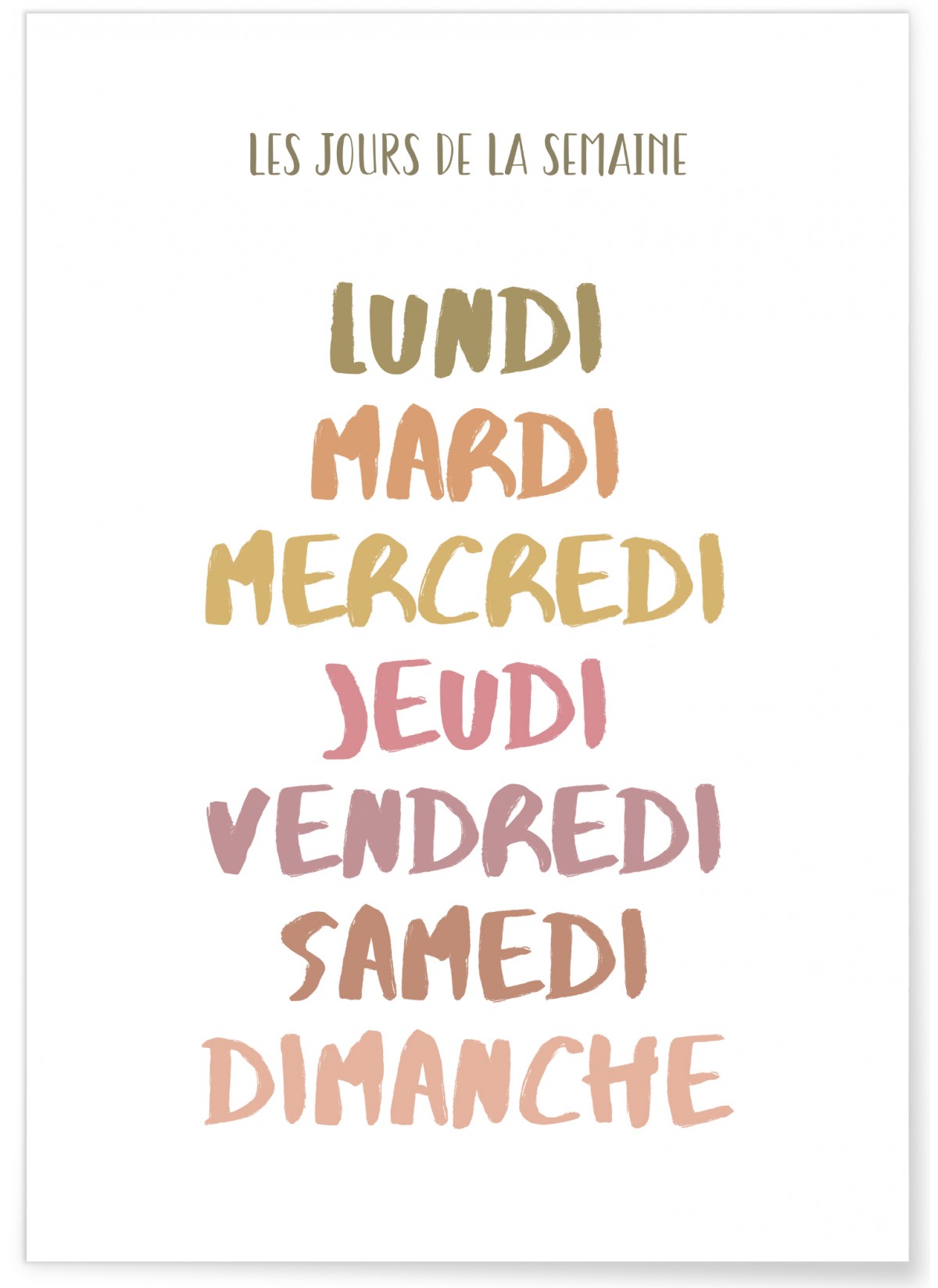 Affiche Les jours de la semaine, L'AFFICHERIE