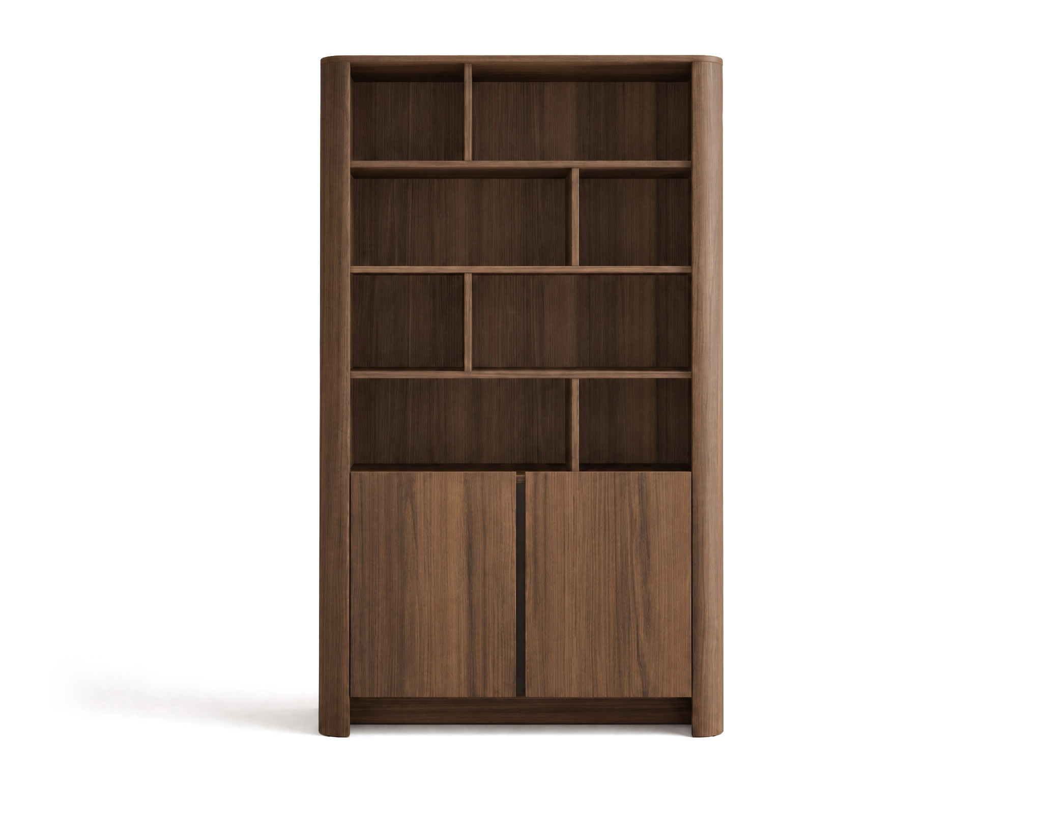 bibliothèque H170 cm effet noyer 2 portes, YOURI, BEST MOBILIER