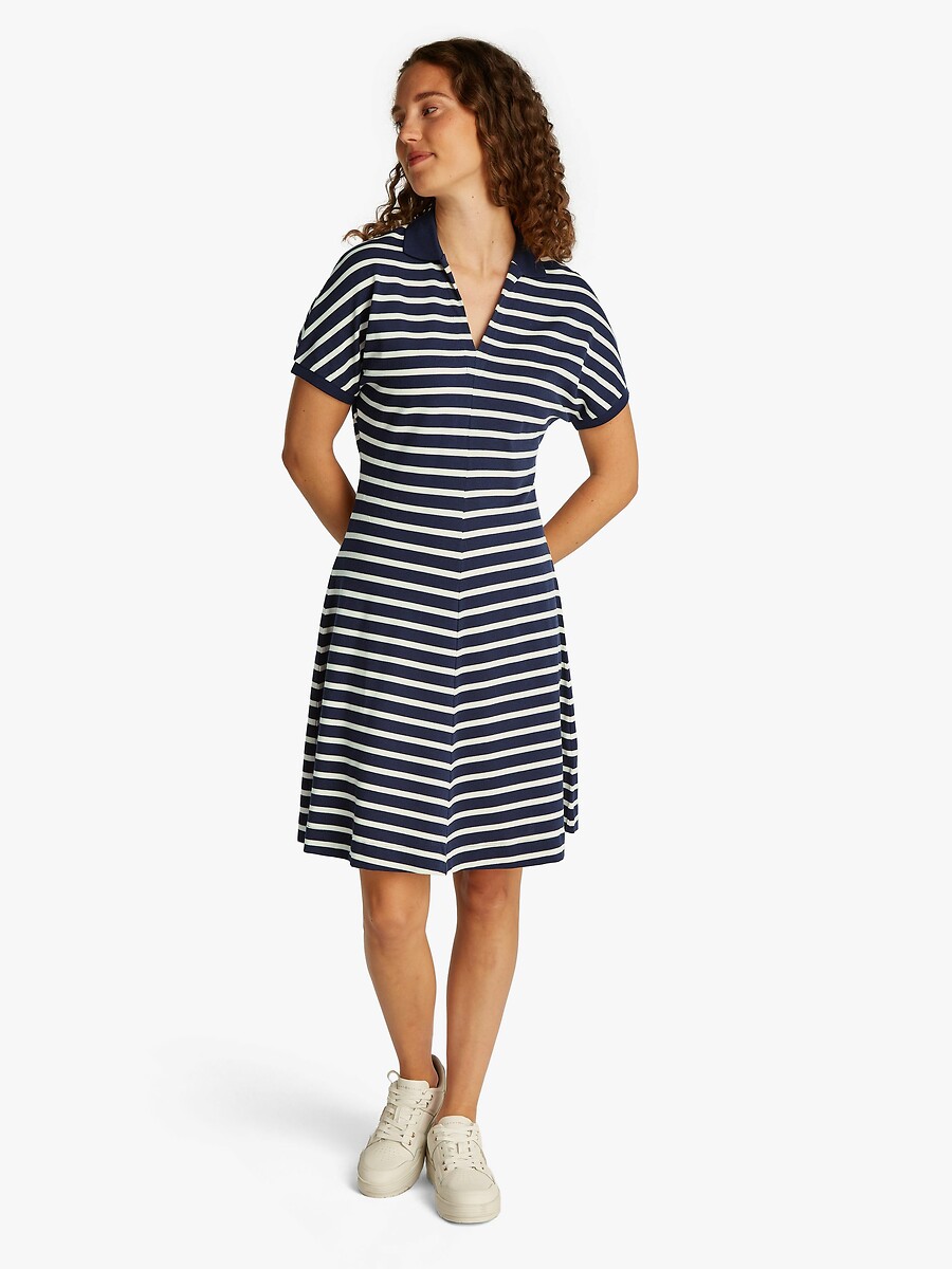Robe-polo rayée évasée, TOMMY HILFIGER