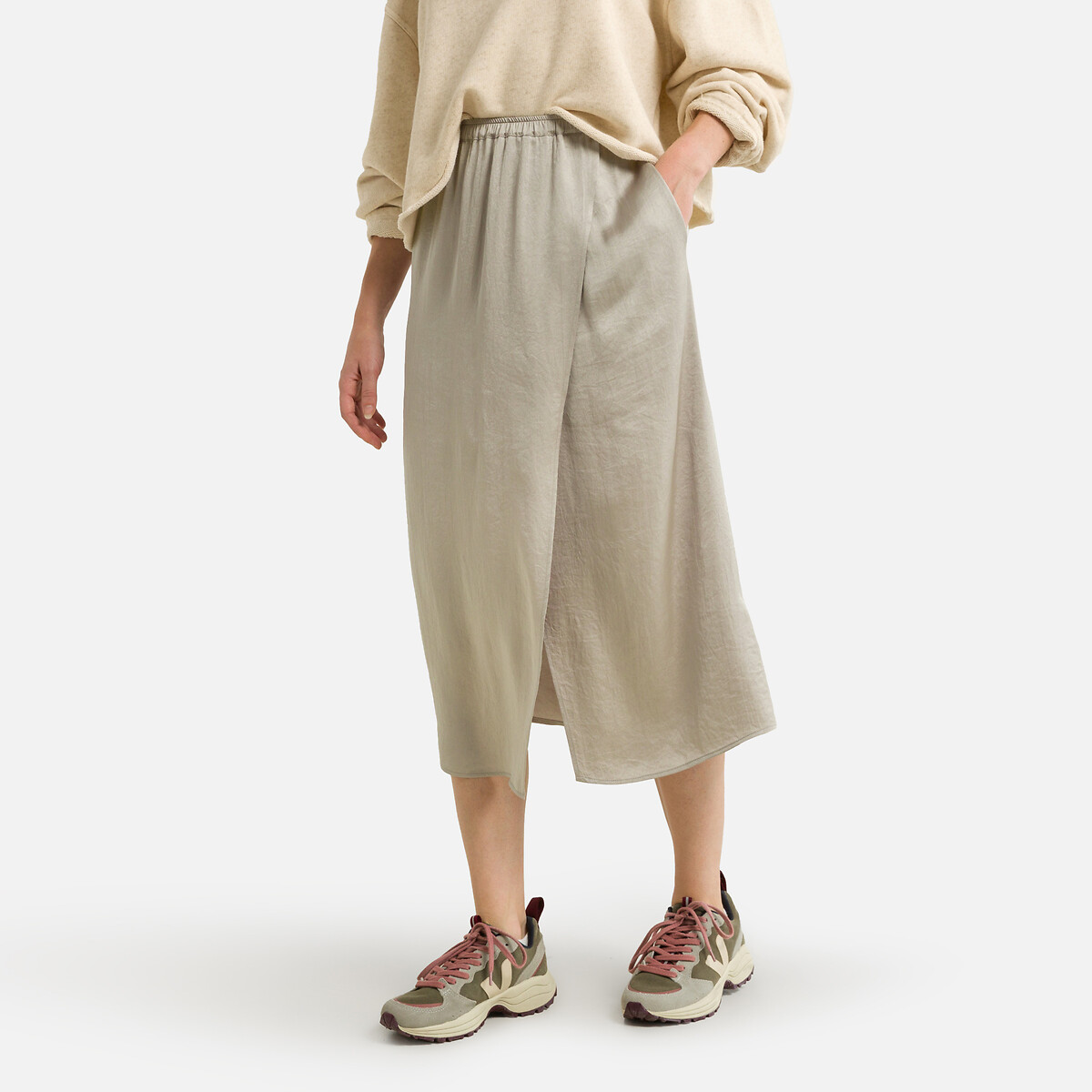 Midi Skirt with Elasticated Waist