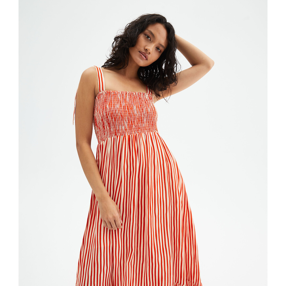 Kate spade stripe embroidered shop midi dress