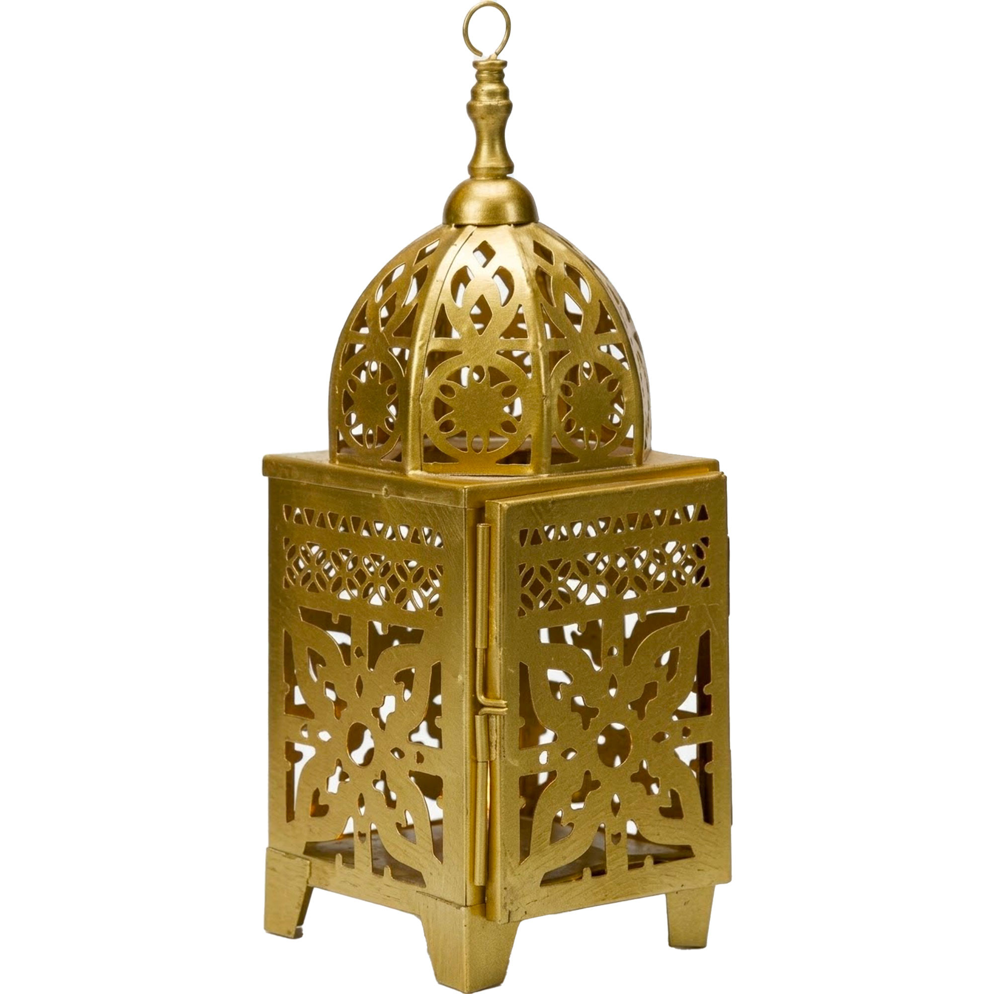 Lanterne métal doré style oriental 10x10x27cm, WADIGA