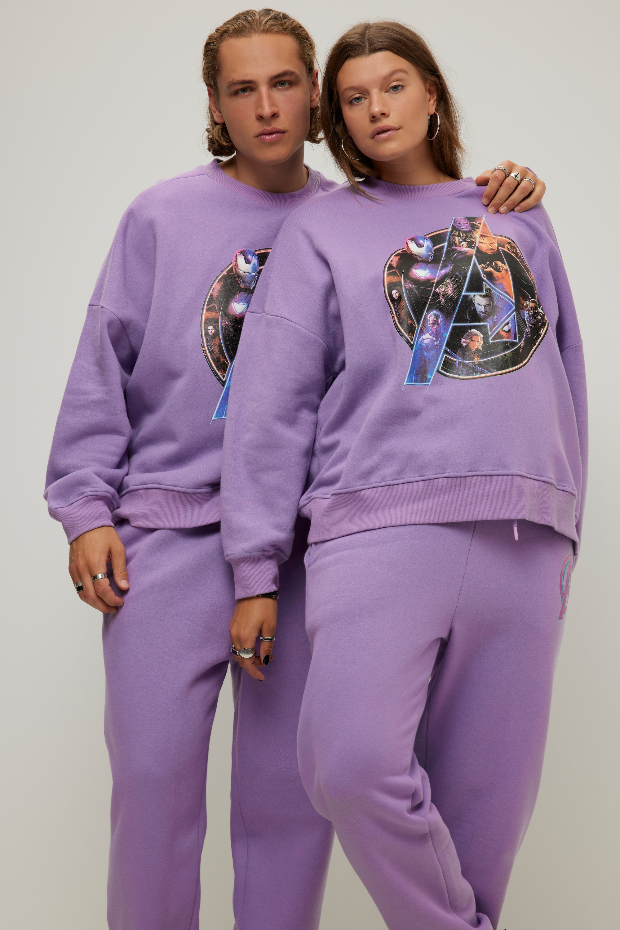 Sweat shirt marvel oversize a col rond et lavande Studio Untold La Redoute