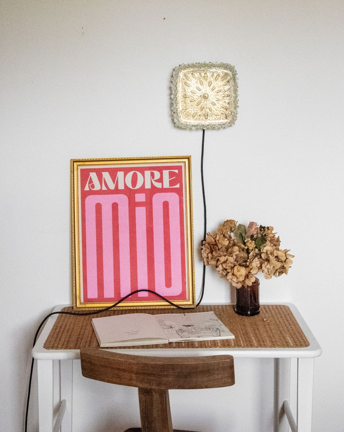 Applique murale carrée en verre Suzette N°179 - Bon état, DEBONGOUT