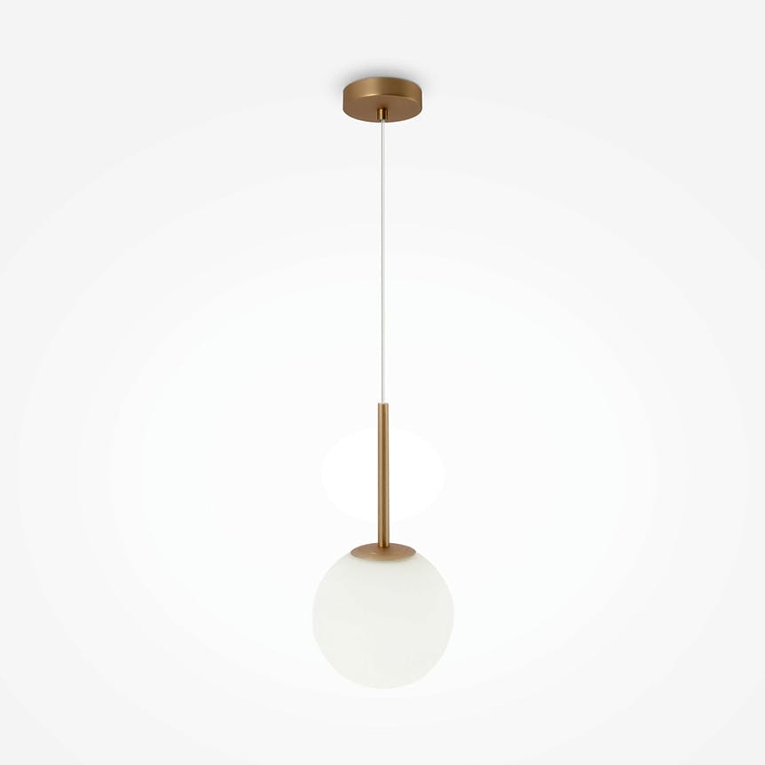 Suspension globe dorée - verre dépoli 18 cm DELTONA, PIER IMPORT