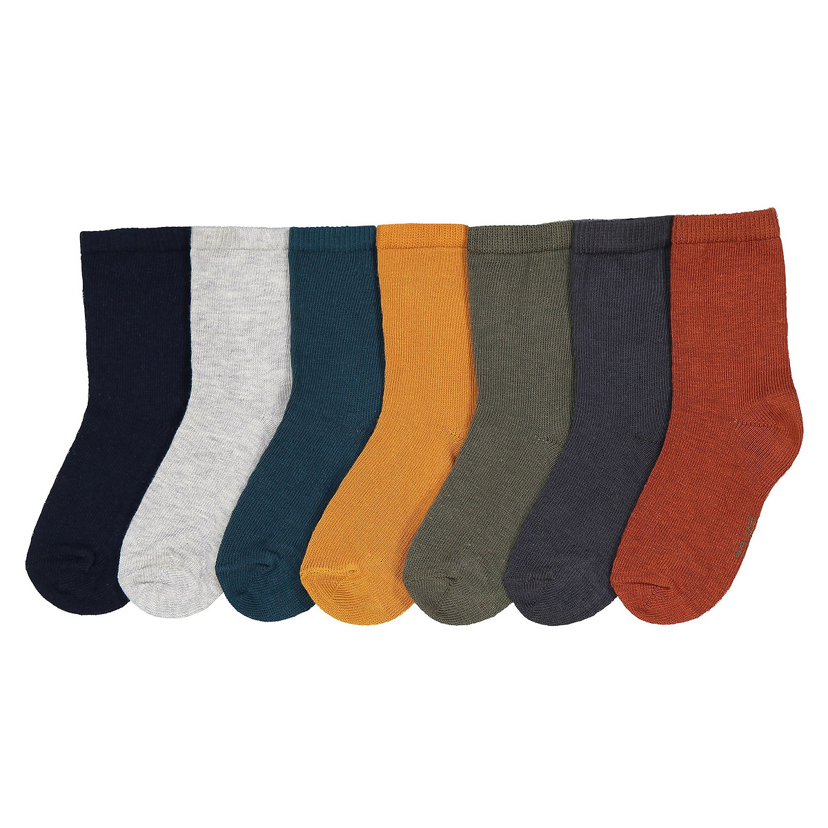 Pack of 7 Pairs of Plain Socks in Cotton Mix