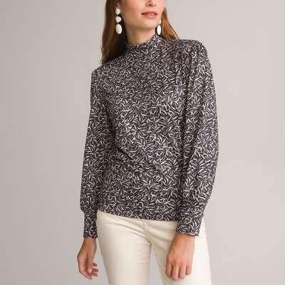 Floral High Neck T-Shirt with Long Sleeves ANNE WEYBURN