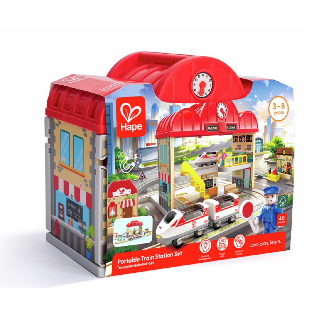 Coffret circuit de train portable, HAPE TOYS