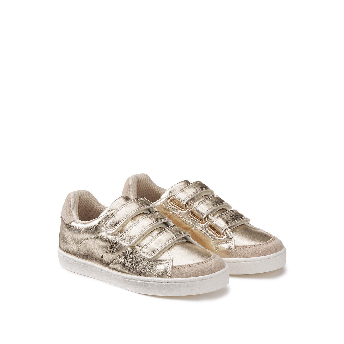 Metallic sneakers met klittenband