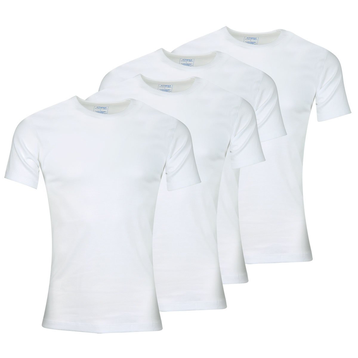 Tee-shirts col rond, lot de 4, coton Bio, ATHENA