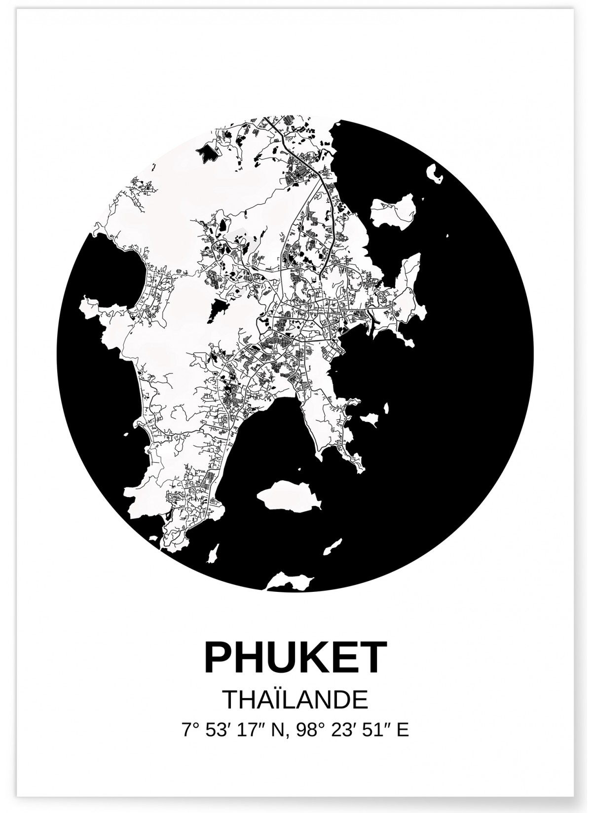 Affiche Carte Phuket, L'AFFICHERIE
