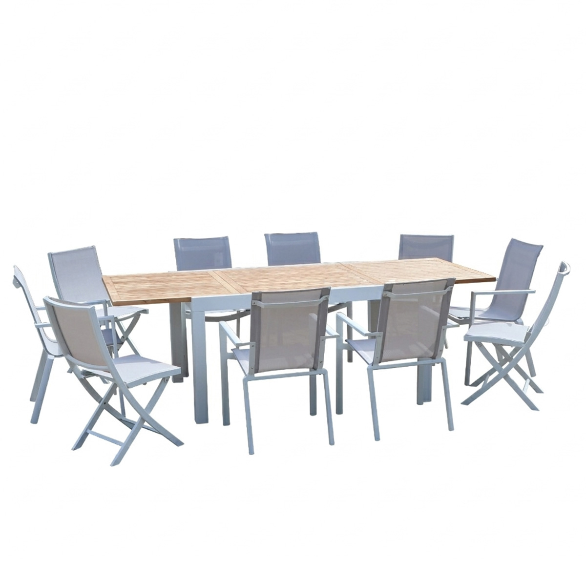 Ensemble en aluminium, 10 sièges BALITECK, WILSA GARDEN