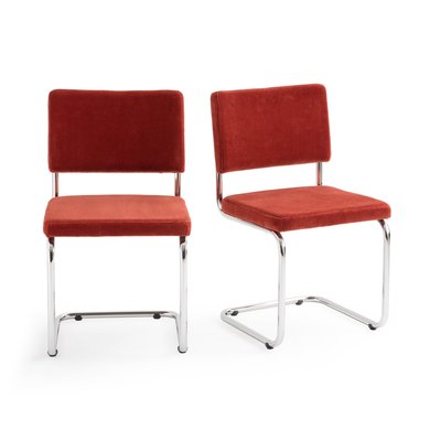 Confezione da 2 sedie cantilever in velluto, Sarva LA REDOUTE INTERIEURS