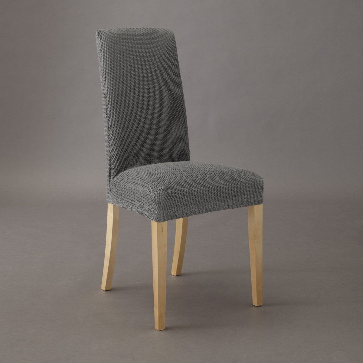 4 Housses De Chaise Imprimé Marbré Bleu Noir - Tissu Élastique Polyester - Protection Siège