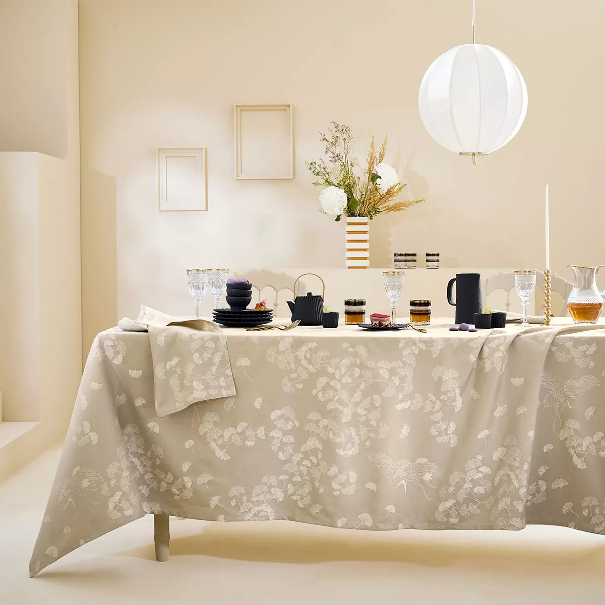 Nappe pur coton enduit MILLE GINKOS, GARNIER THIEBAUT