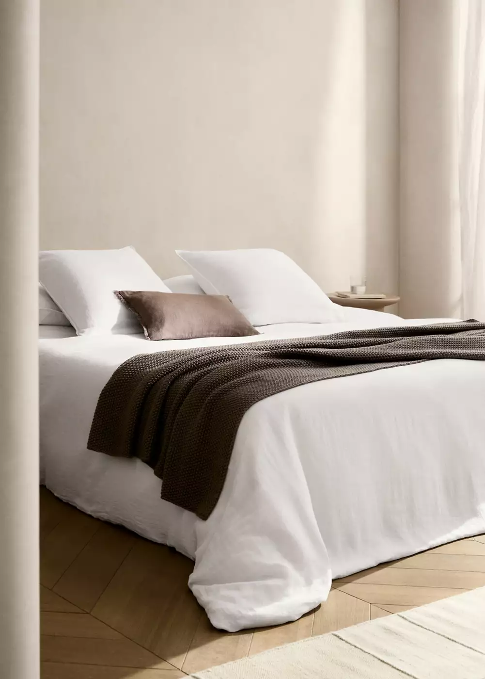 Housse de couette lin lavé lit 180/200 cm, MANGO HOME