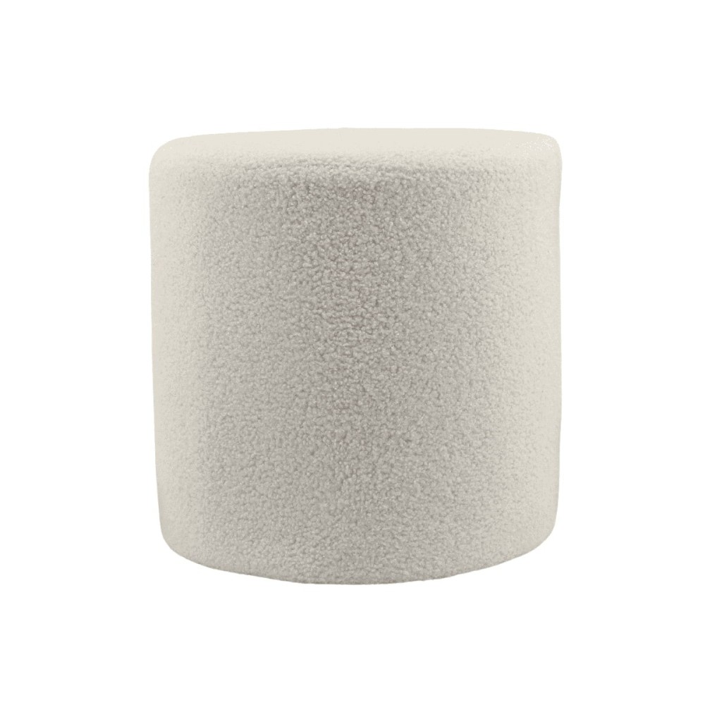 Pouf rond en tissu bouclette 33cm, ORNAMI