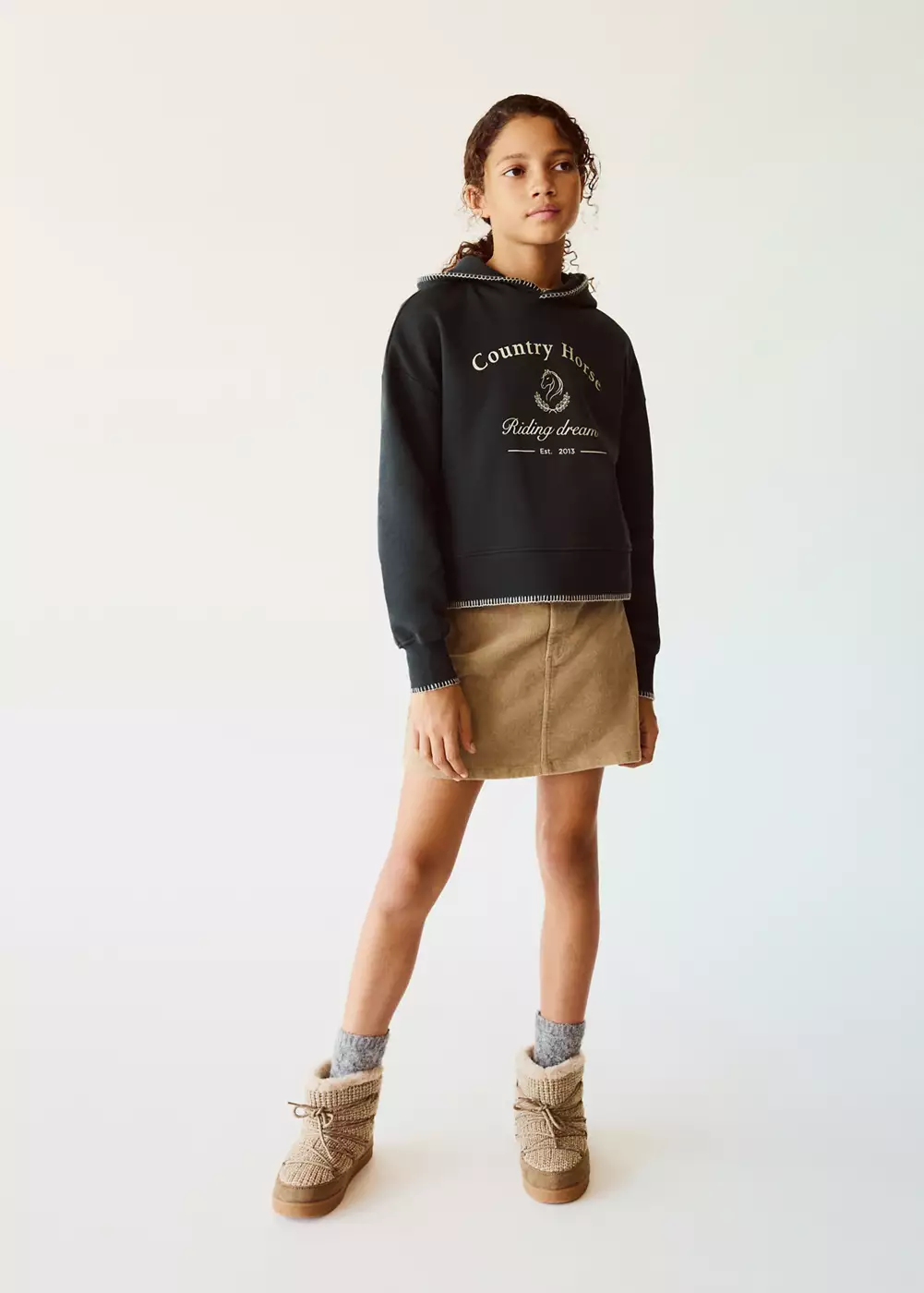 Sweater à capuche coton, MANGO KIDS