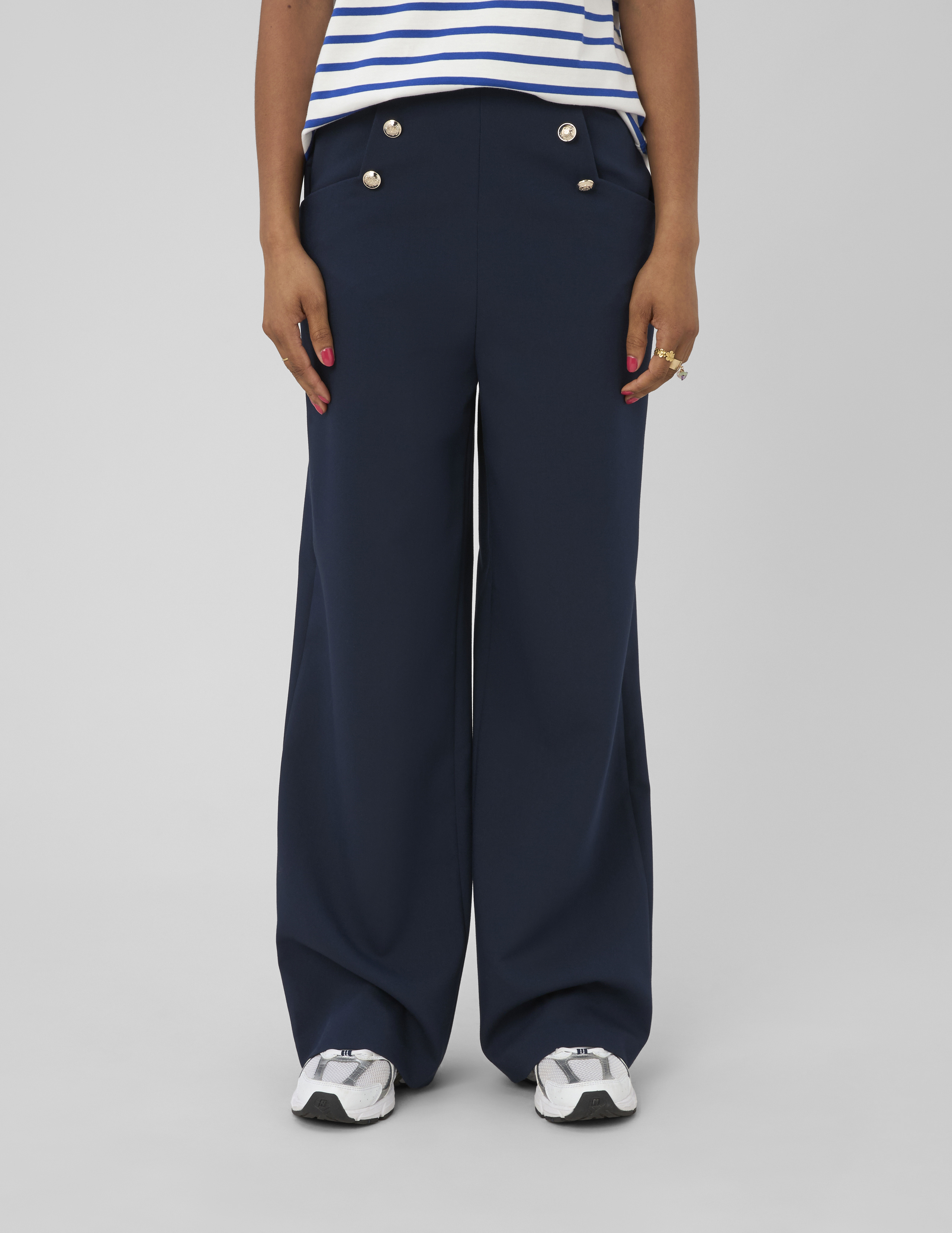 Pantalon taille haute à pont, BZB