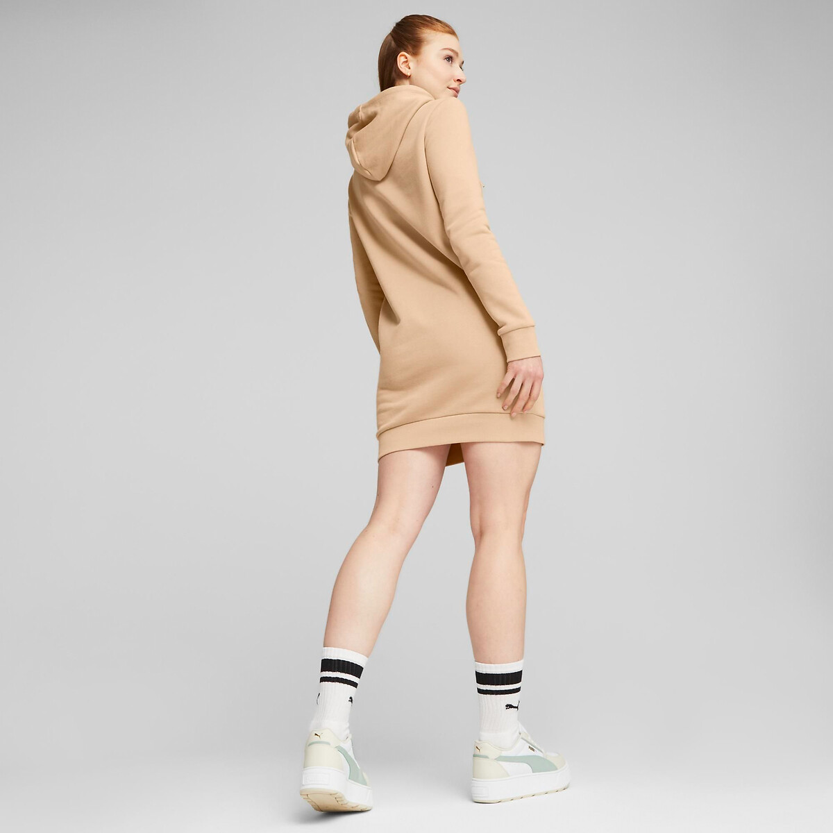 Beige shop hoodie dress