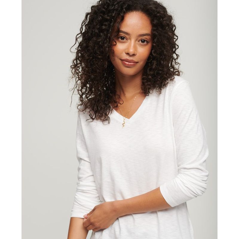 Haut en jersey col v et manches longues Superdry La Redoute