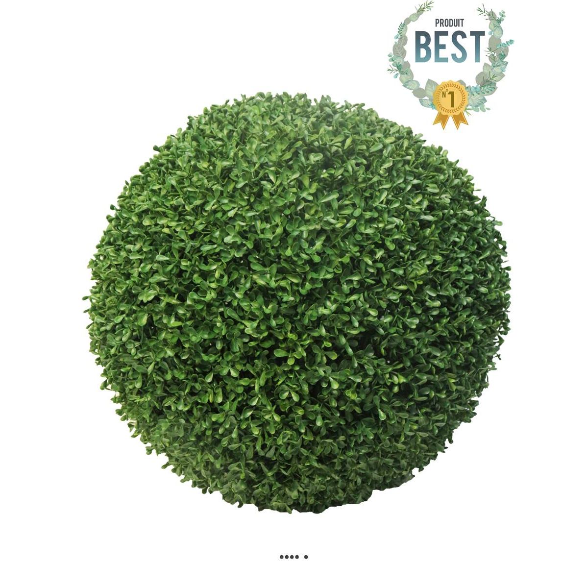 boule de buis factice feuilles pe protection uv h 45 cm vert - best dimhaut: couleur: