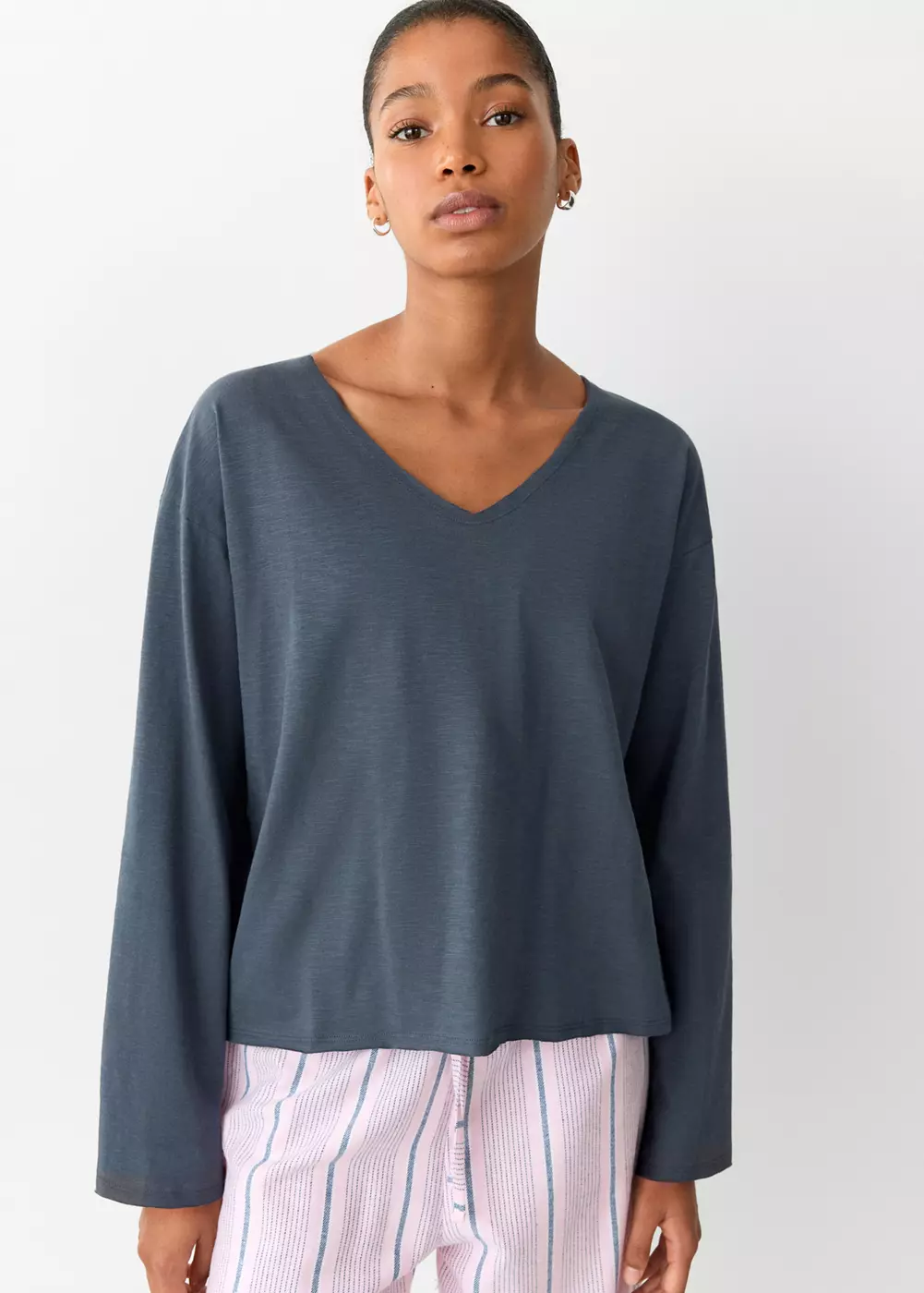Pyjama complet coton rayures, MANGO TEEN