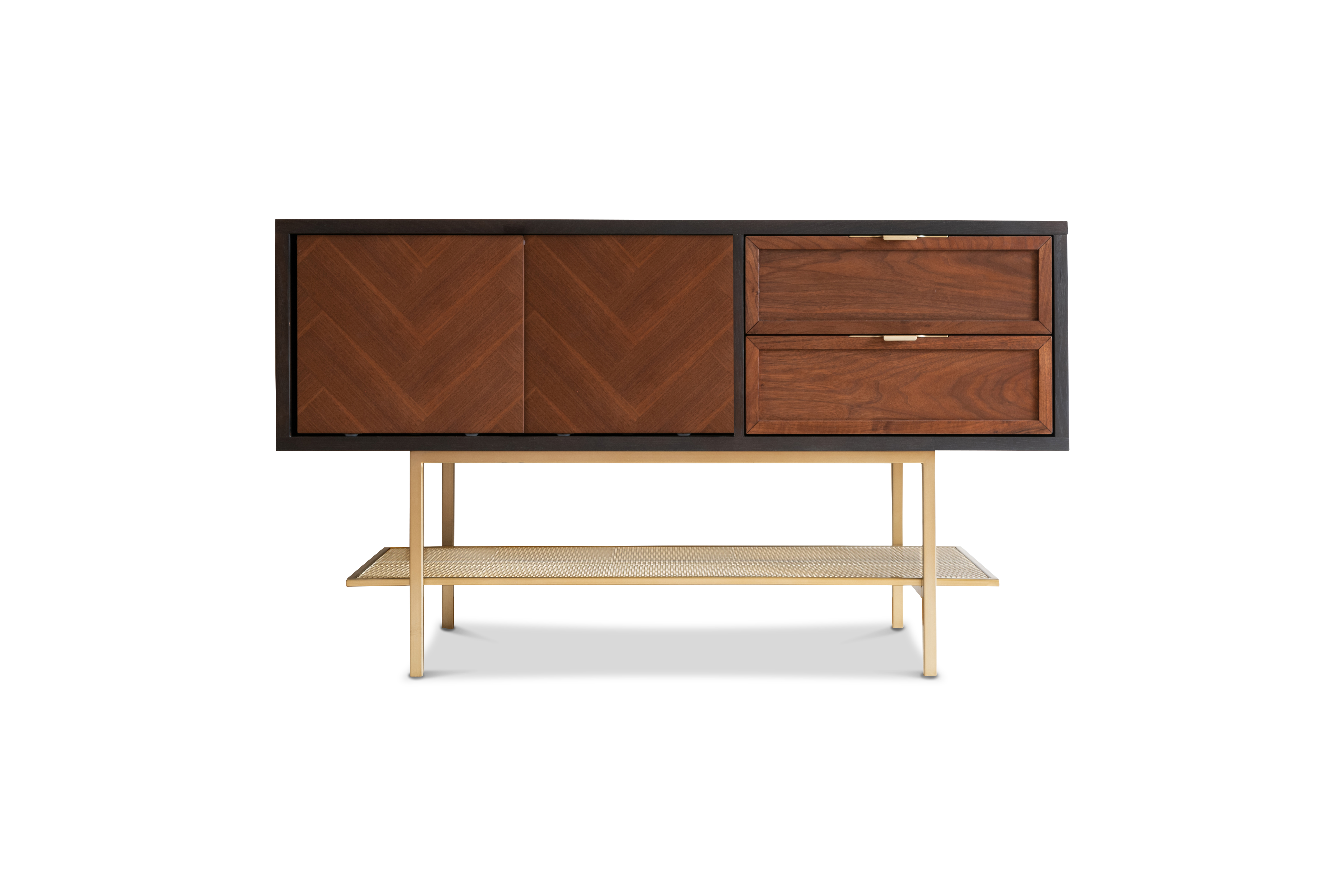 Meuble d'entrée en noyer plaqué NEUTRA, PRODUIT INTERIEUR BRUT