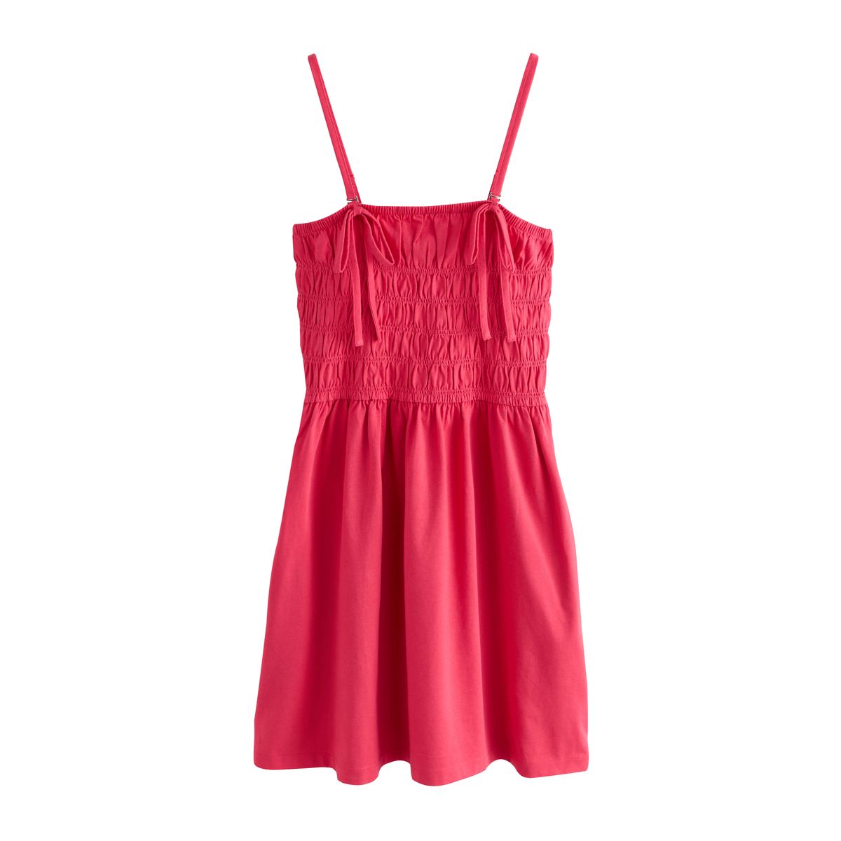 Robe courte froncée à bretelles et col carré, NEXT