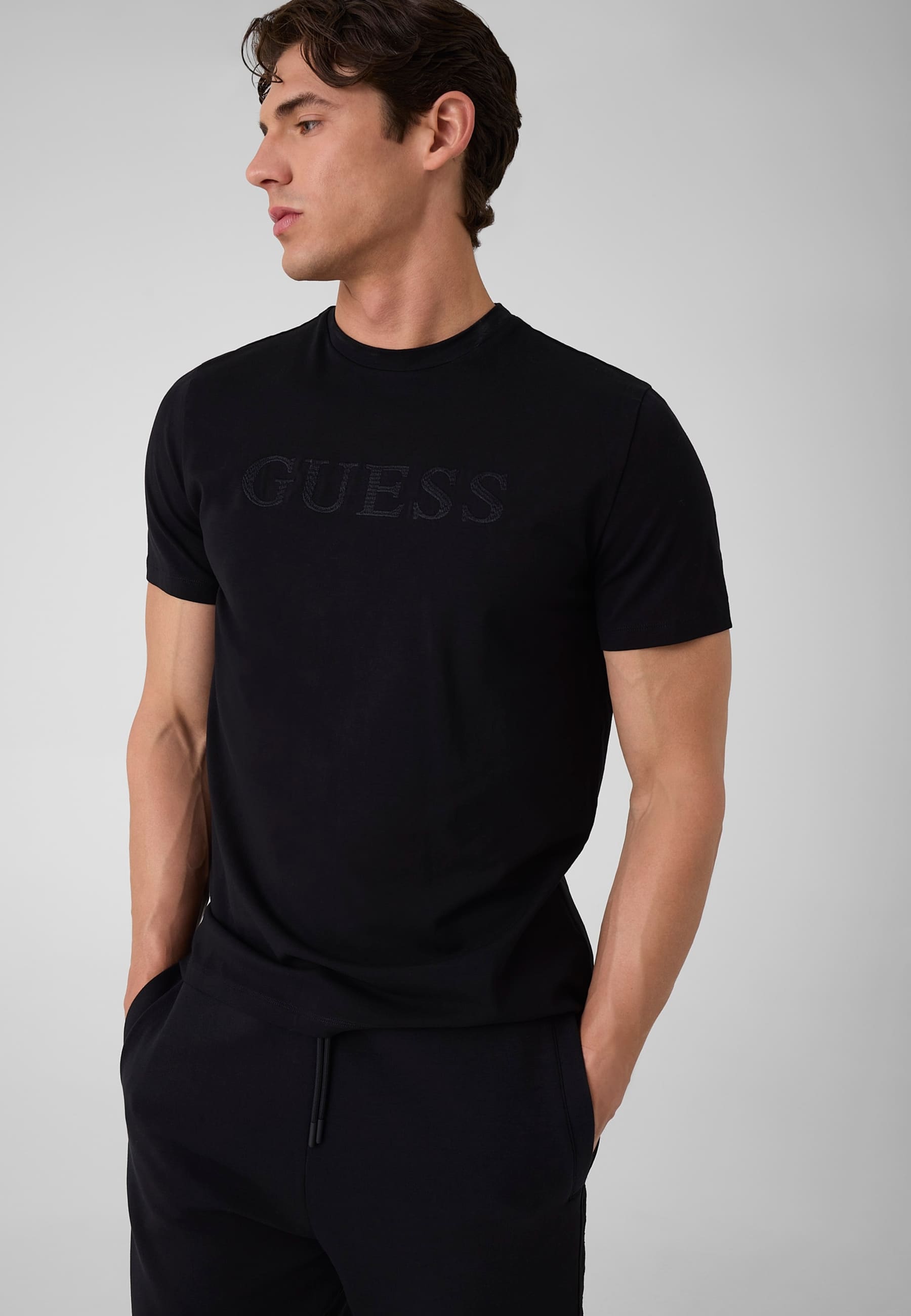 T-Shirt Avec Logo Brodé, GUESS