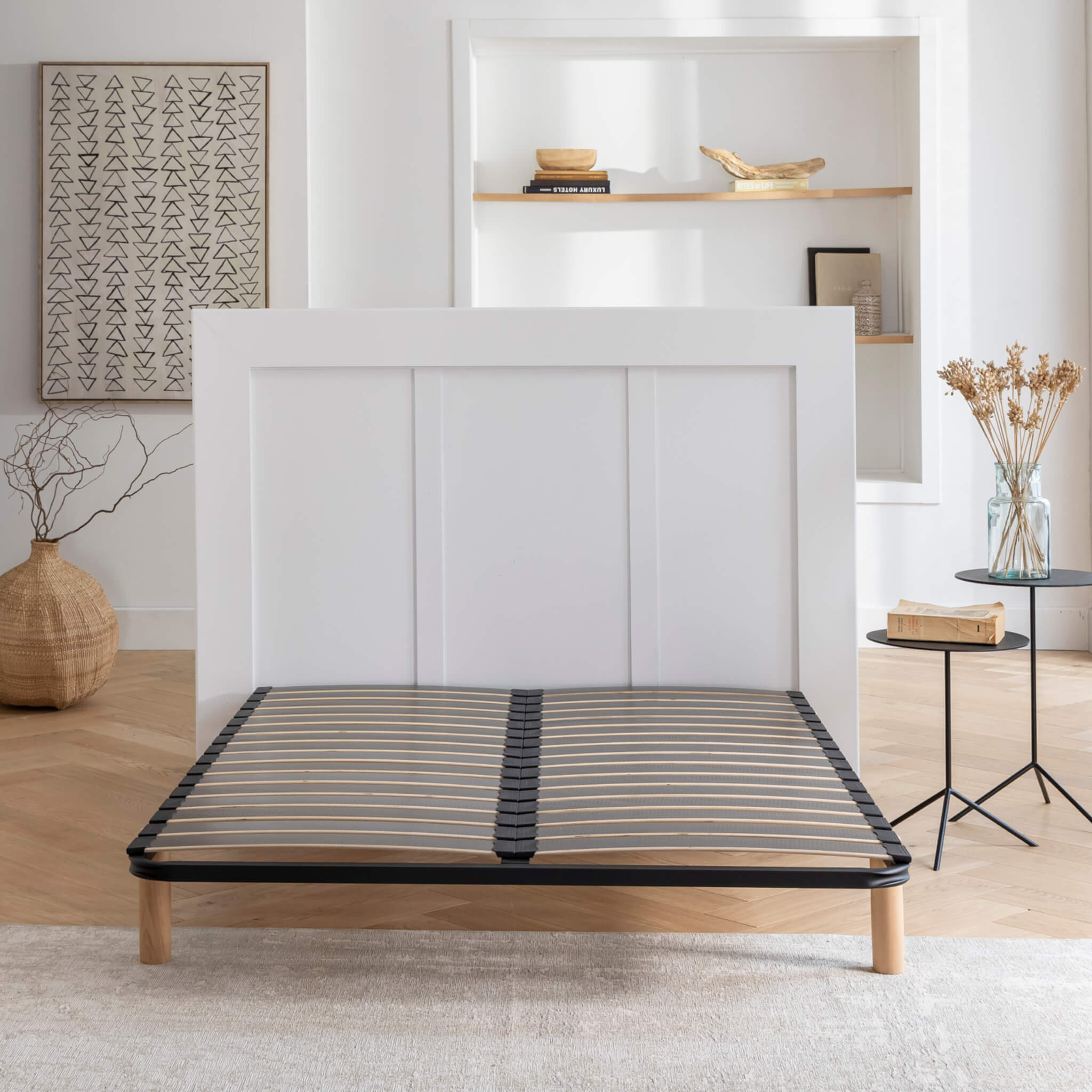 Cadre à lattes resserrées compatible matelas ressorts, SOMEO