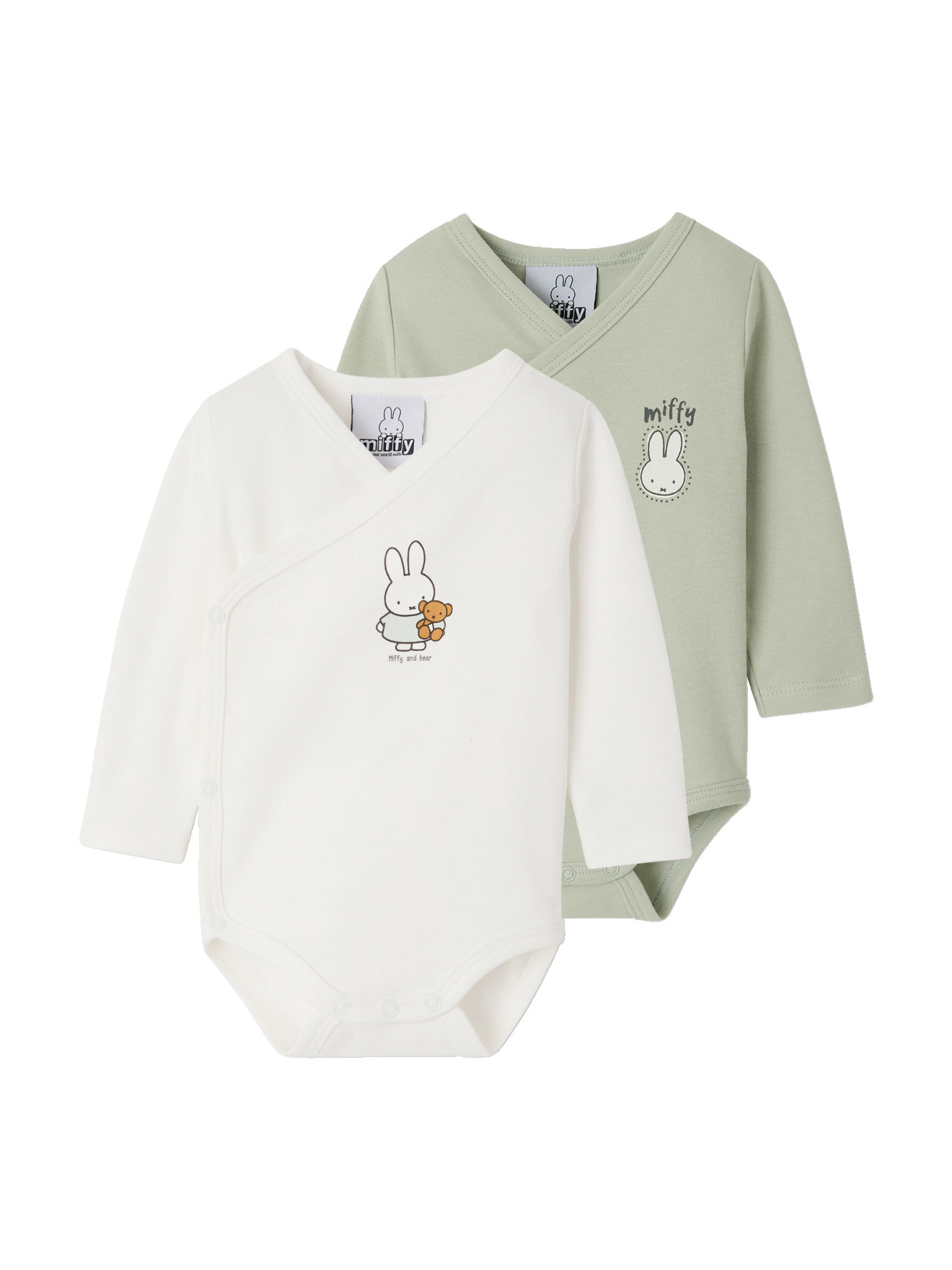 Lot de 2 bodies naissance Miffy manches longues, VERTBAUDET