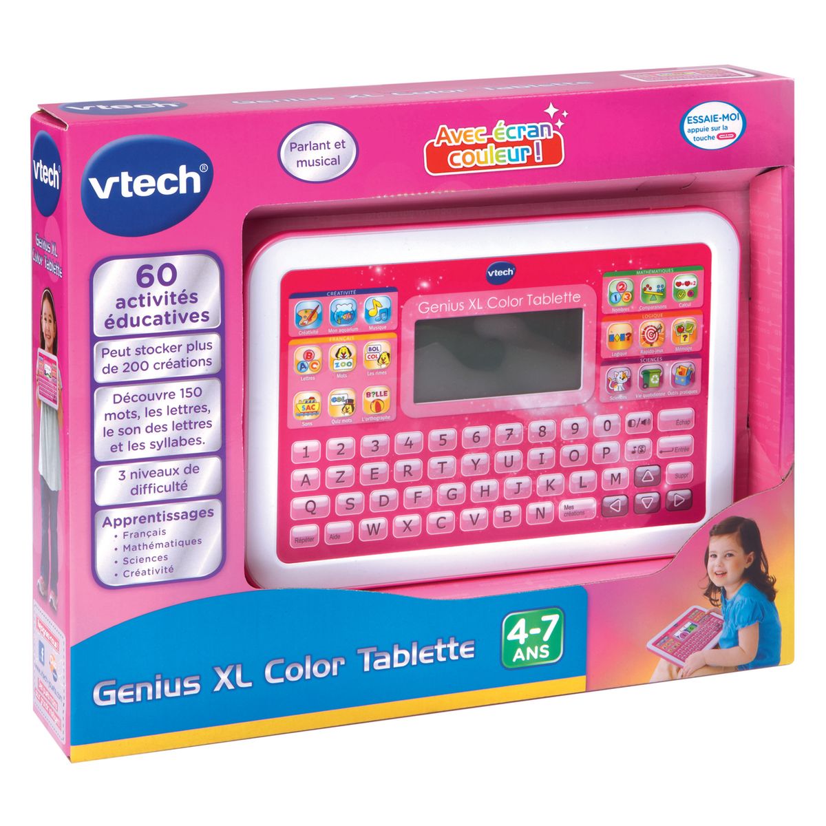 mini ordinateur portable avec 90 activités pour enfant Genius Xl Color Pro  rose au meilleur prix