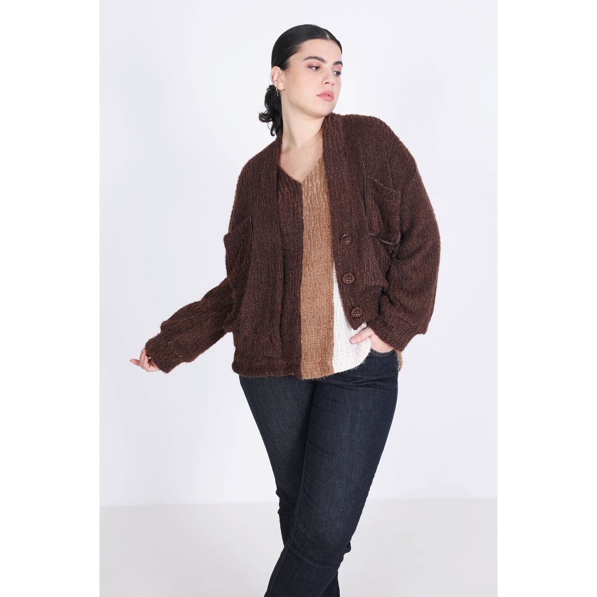 Gilet femme marron discount chocolat