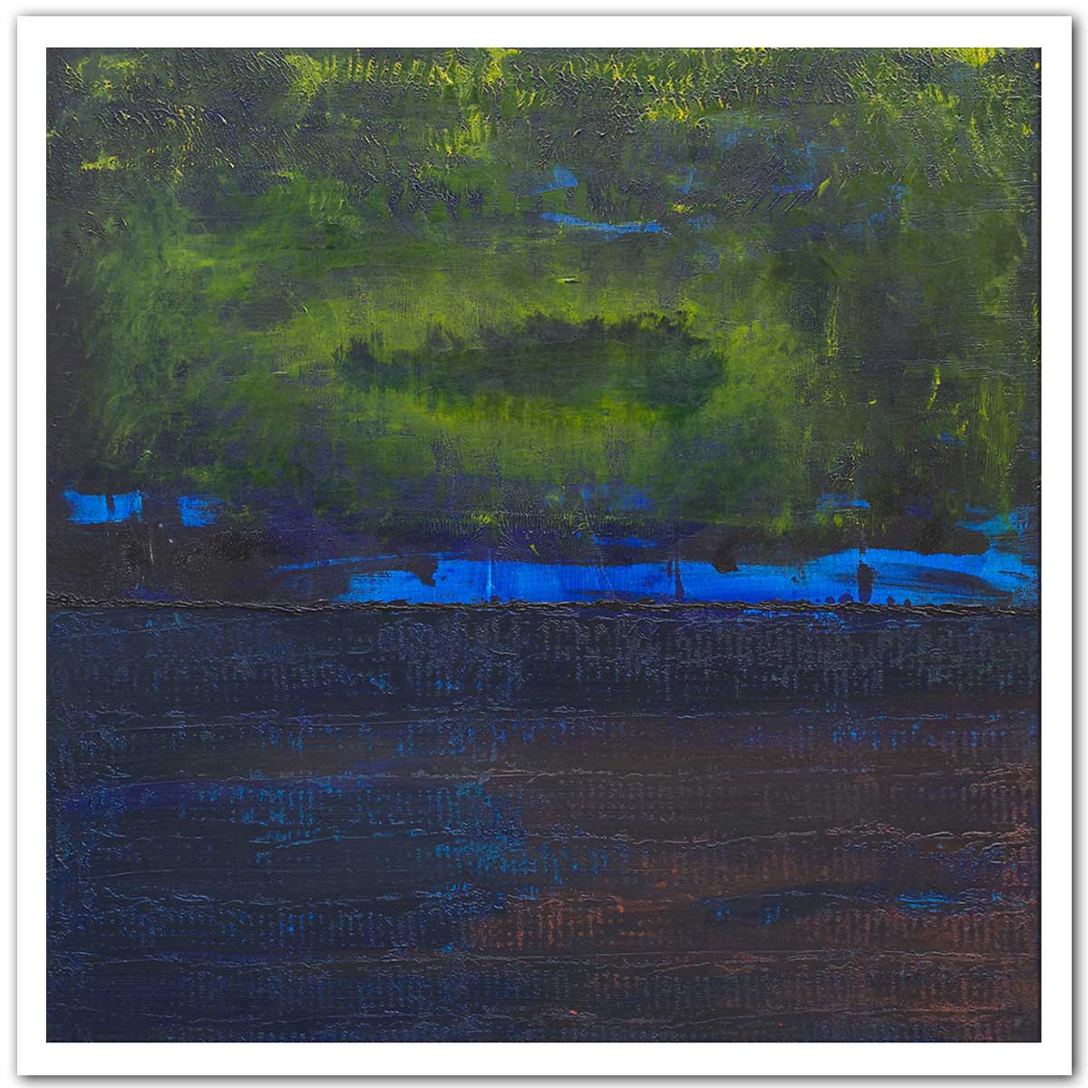 Affiche abstrait boreales bleues, HEXOA