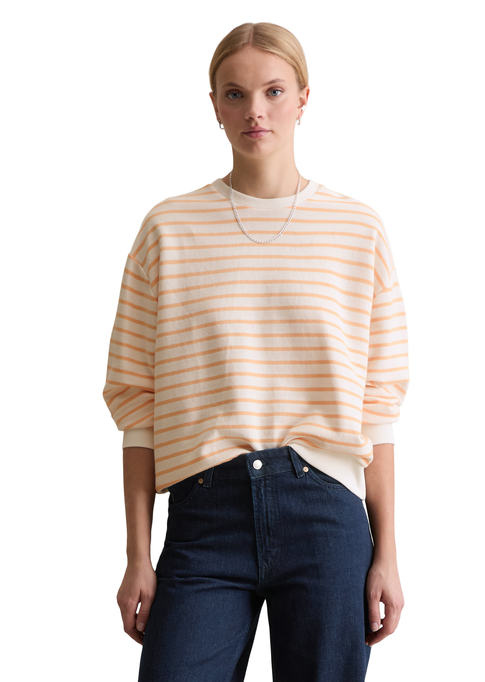 Sweat-shirt à rayures oversize en pur coton organique, MARC O’POLO DENIM