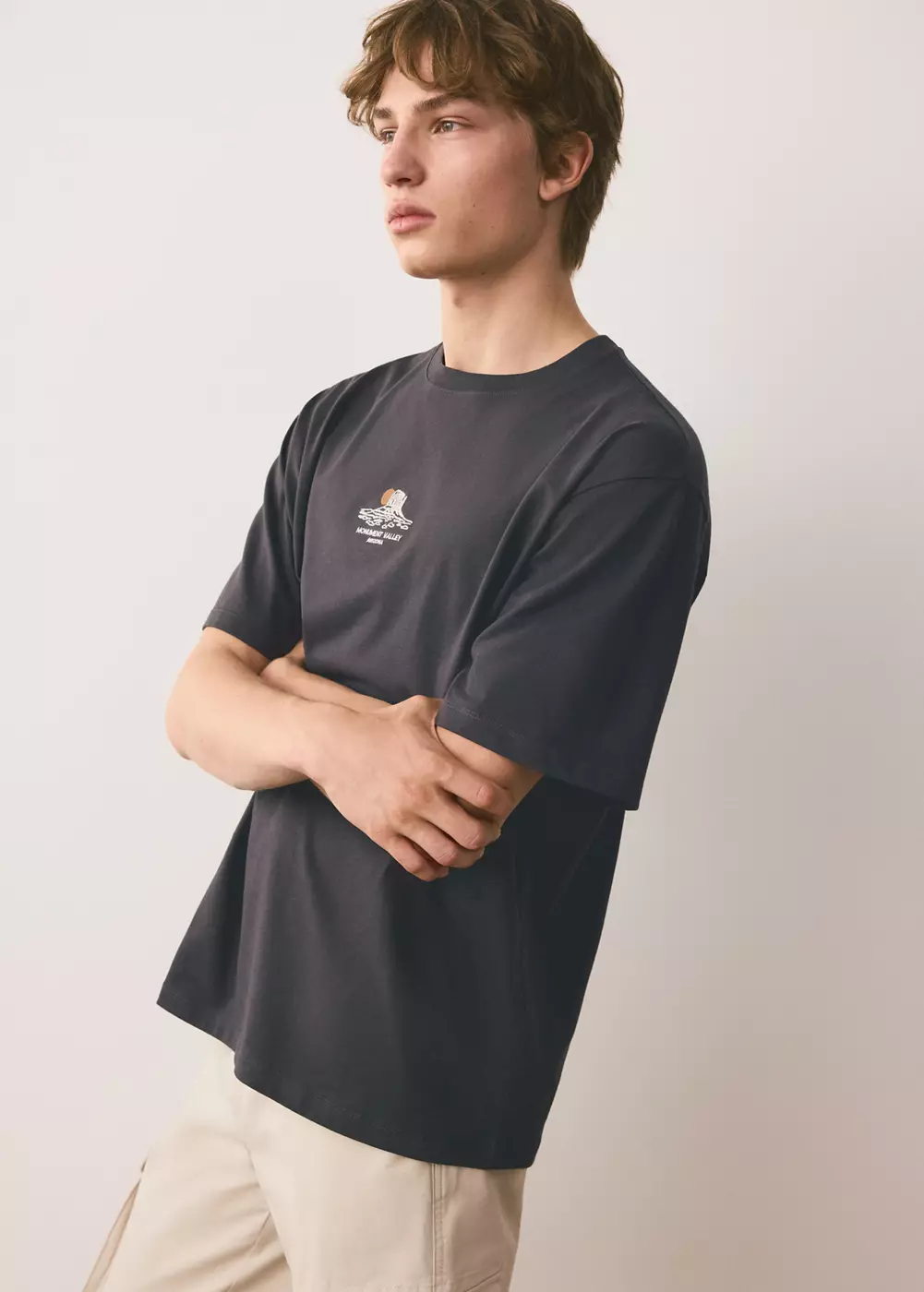 T-shirt 100% coton brodé, MANGO TEEN