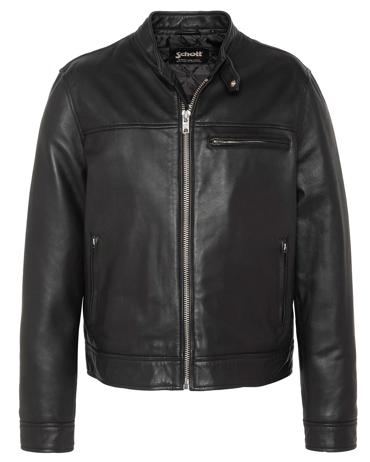 Blouson biker, cuir d'agneau, SCHOTT