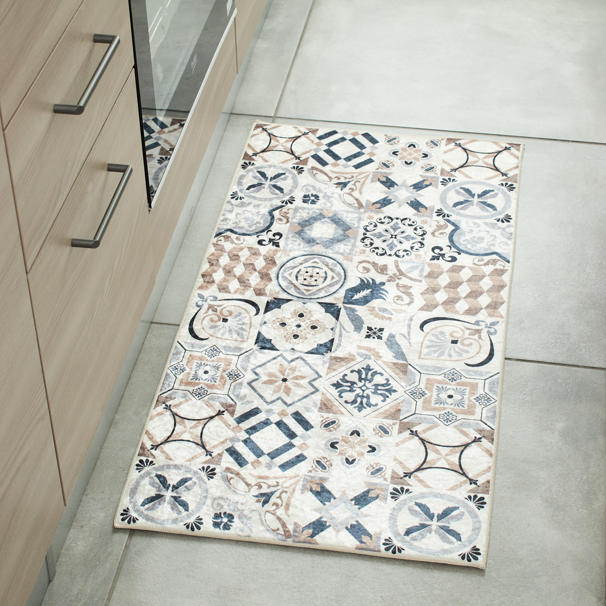Tapis de cuisine carreaux de ciment AZULEJO, NAZAR RUGS