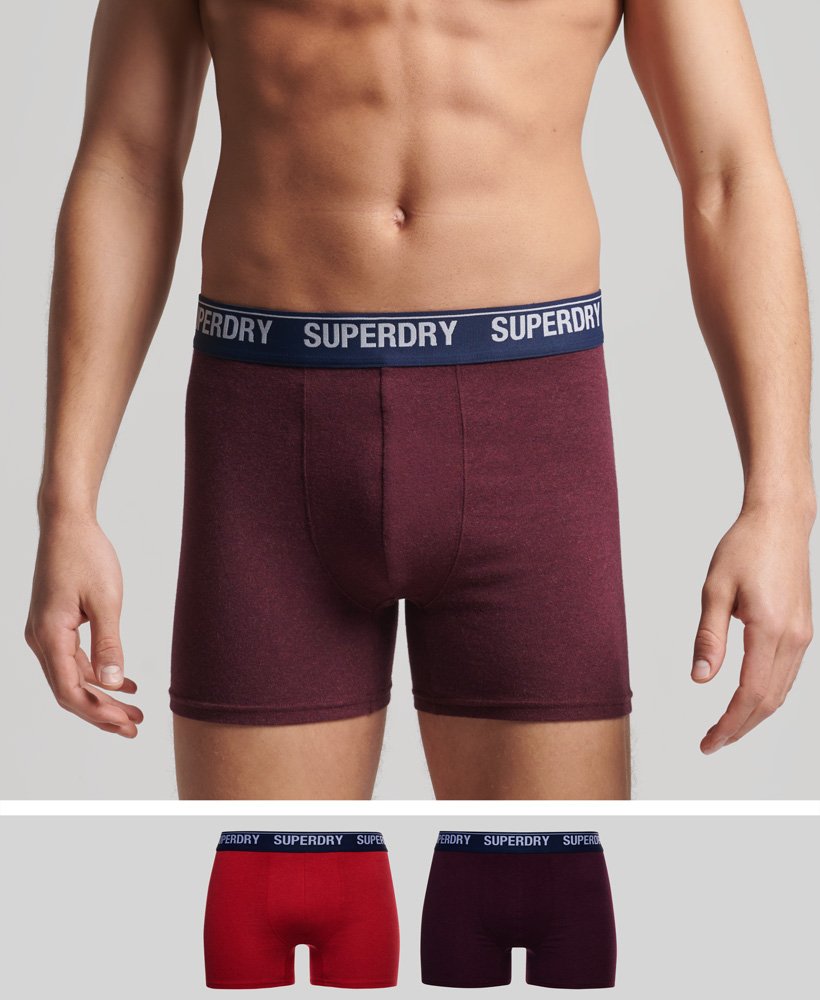 Lot de deux caleçons en coton biologique, SUPERDRY