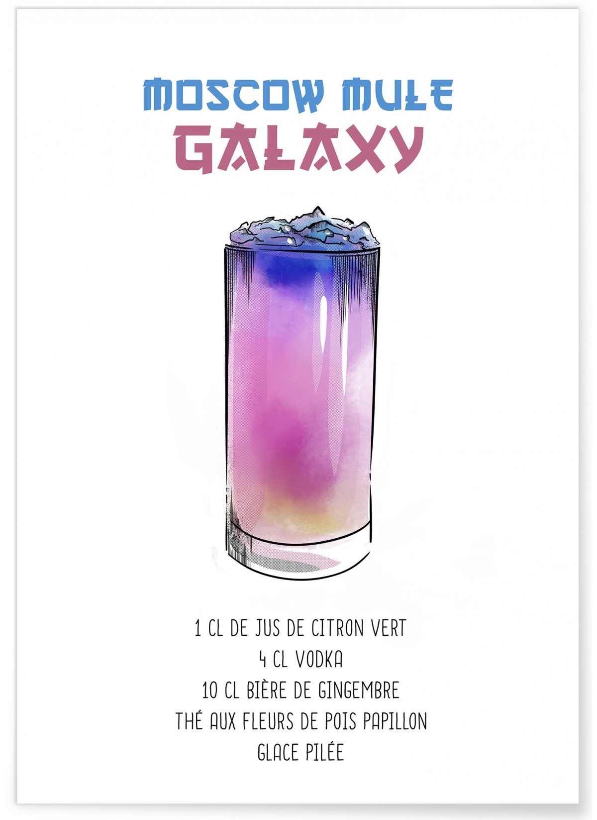 Affiche Cocktail Moscow Mule Galaxy, L'AFFICHERIE