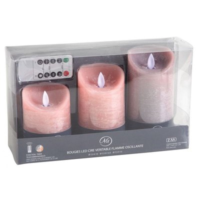 Coffret 3 bougies à LED parfumées avec télécommande Pamplemousse AUBRY GASPARD