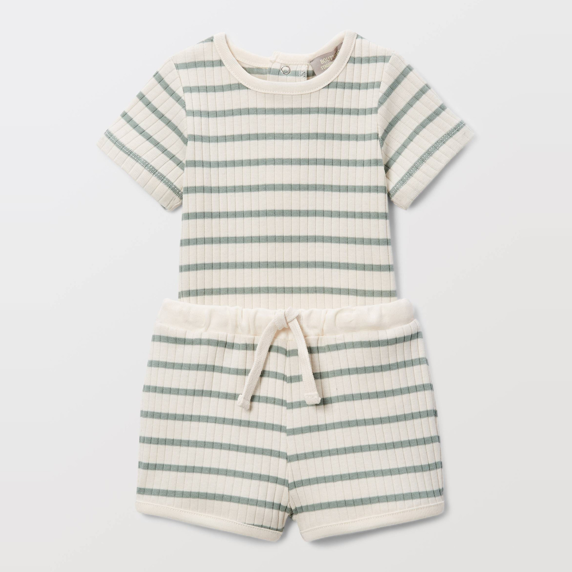 Ensemble body et short rayé en coton BIO GOTS, BOUT'CHOU