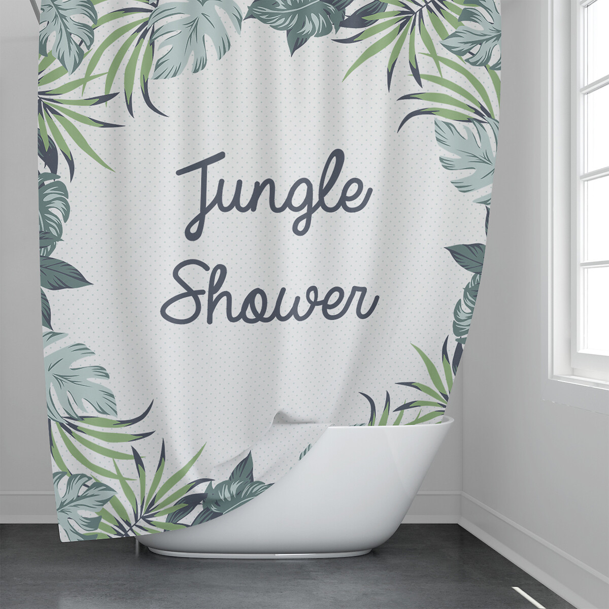 Jonah Jungle Polyester Shower Curtain